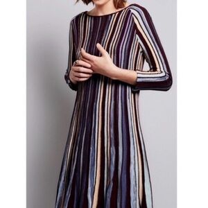 Anthropologie Moth Striped Multicolor Dress Medium